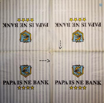 TX-322 Text - 3-lagig (Lagerspuren) - Design House - Papa is ne Bank